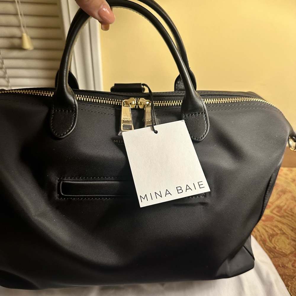 Emmy Mini Black Nylon Bag Brand New! Mina Baie - Picture 6 of 12